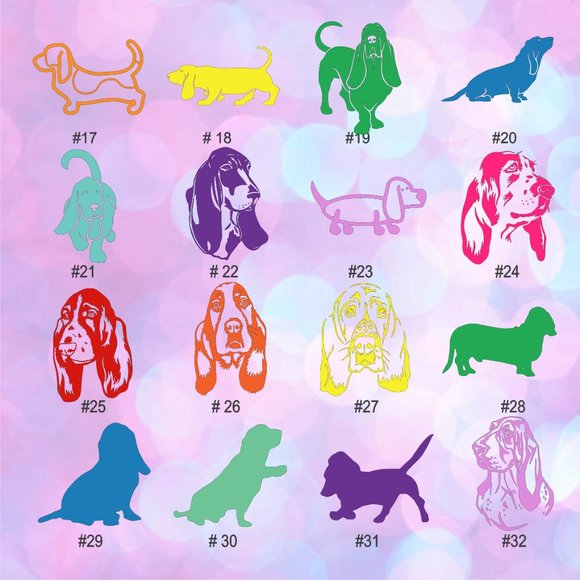BASSET HOUND VINYL DECAL - 5-6" - Picture 2 of 7